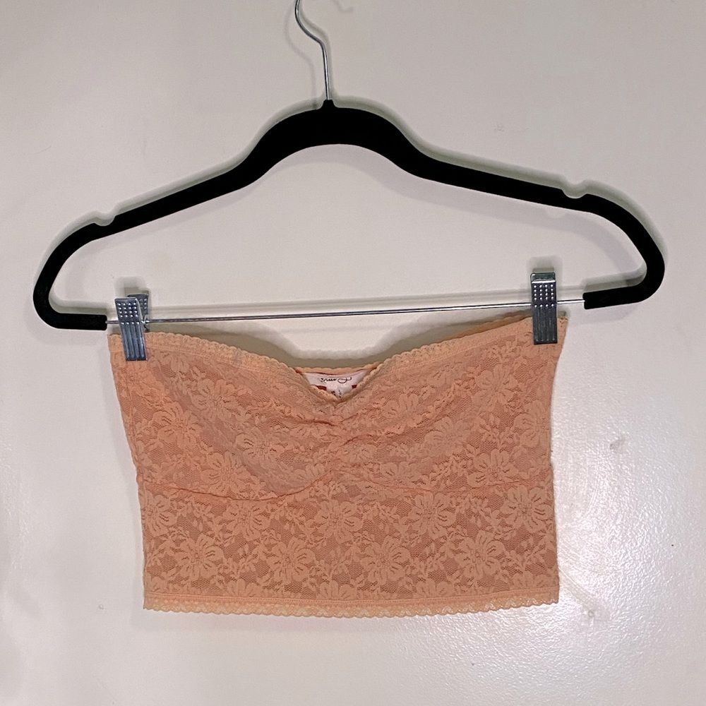 Peach crop top bando